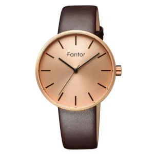 FANTOR ROSE GOLD DIAL LEATHER STRAP WATCH WF1013G02