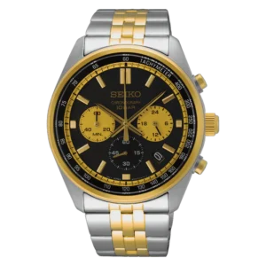 SEIKO CHRONOGRAPH QUARTZ BLACK DIAL MEN'S WATCH| SSB430P1