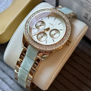 FOSSIL STELLA TWO-TONE STAINLESS STEEL & ACETATE WOMEN'S WATCH| ES4757