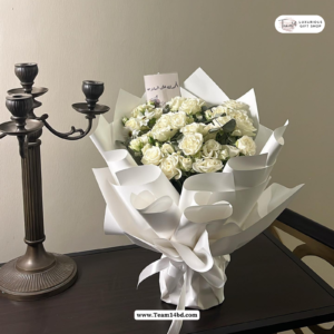 White Rose Flower Hamper